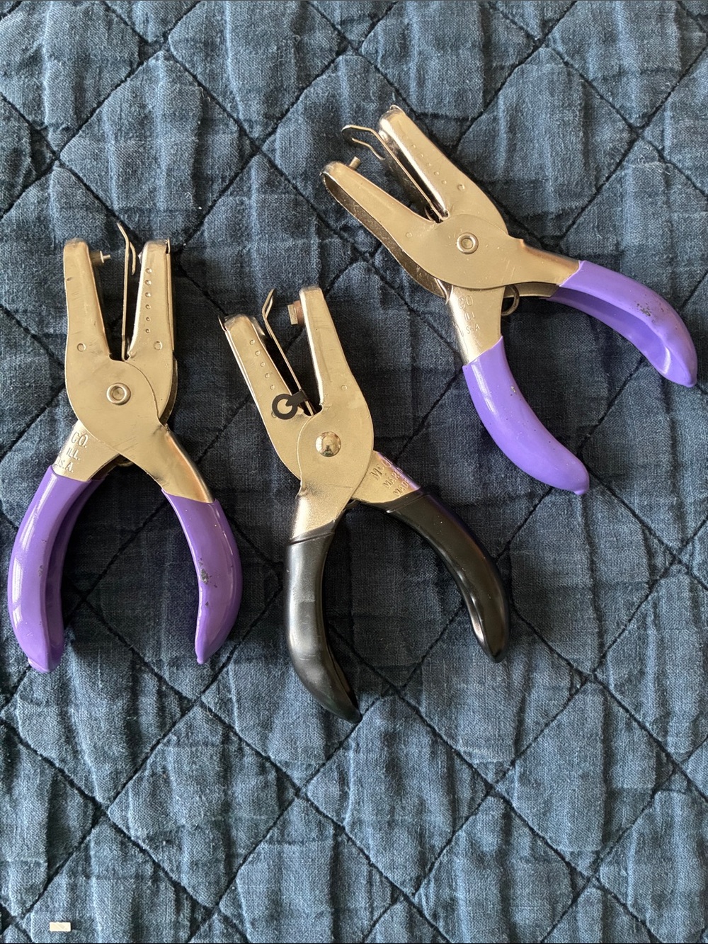 Set of 3 Heavy-Duty Handheld Hole Punch Tools